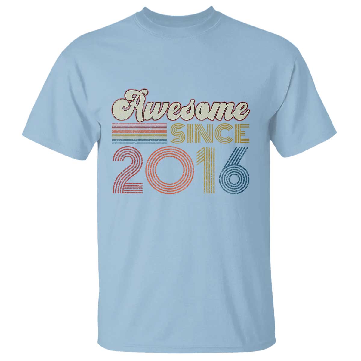 Awesome Since 2016 T Shirt 10yr Bday Son Boy Funny 10th 10 Year Old Birthday TS10 Light Blue Print Your Wear