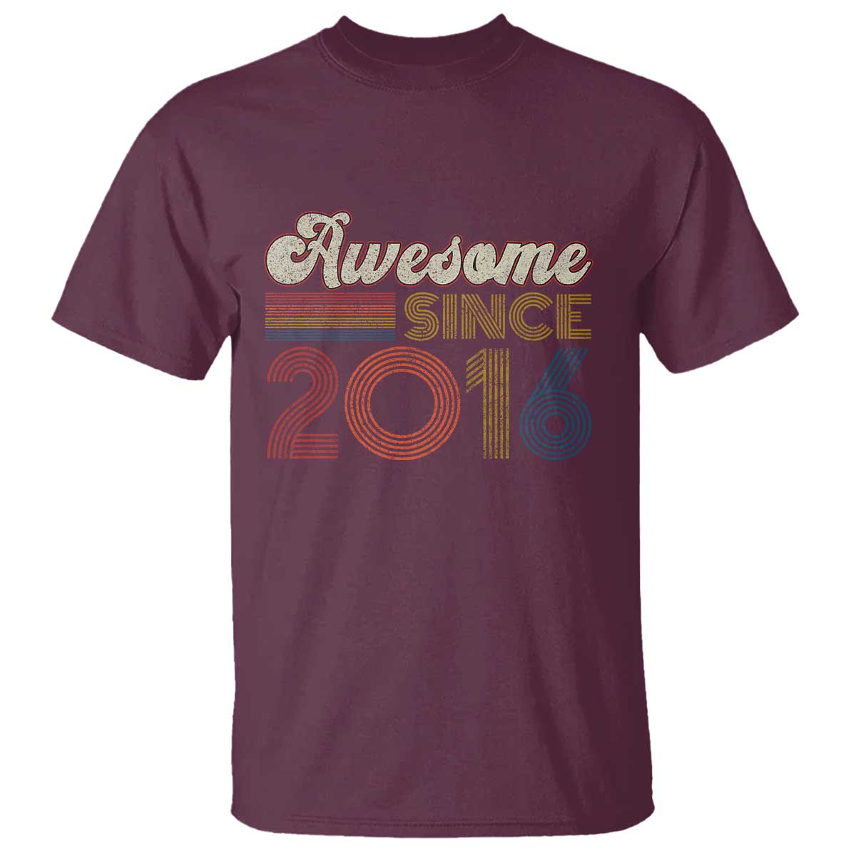 Awesome Since 2016 T Shirt 10yr Bday Son Boy Funny 10th 10 Year Old Birthday TS10 Maroon Print Your Wear