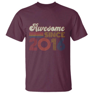 Awesome Since 2016 T Shirt 10yr Bday Son Boy Funny 10th 10 Year Old Birthday TS10 Maroon Print Your Wear
