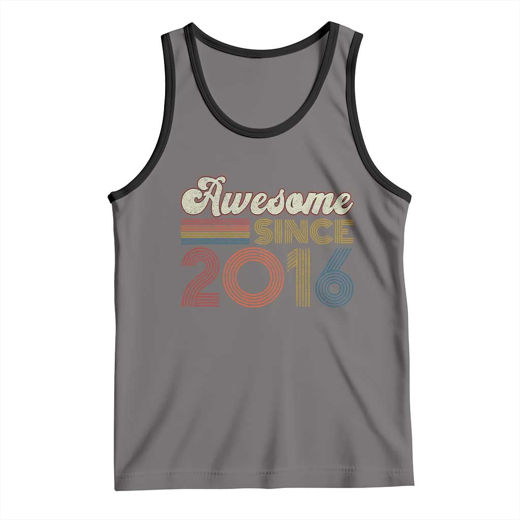 Awesome Since 2016 Tank Top 10yr Bday Son Boy Funny 10th 10 Year Old Birthday TS10 Deep Heather Black Print Your Wear