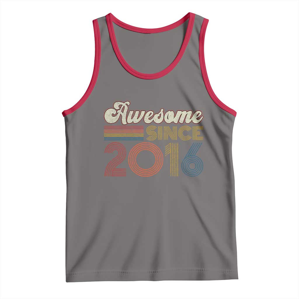 Awesome Since 2016 Tank Top 10yr Bday Son Boy Funny 10th 10 Year Old Birthday TS10 Deep Heather Red Print Your Wear