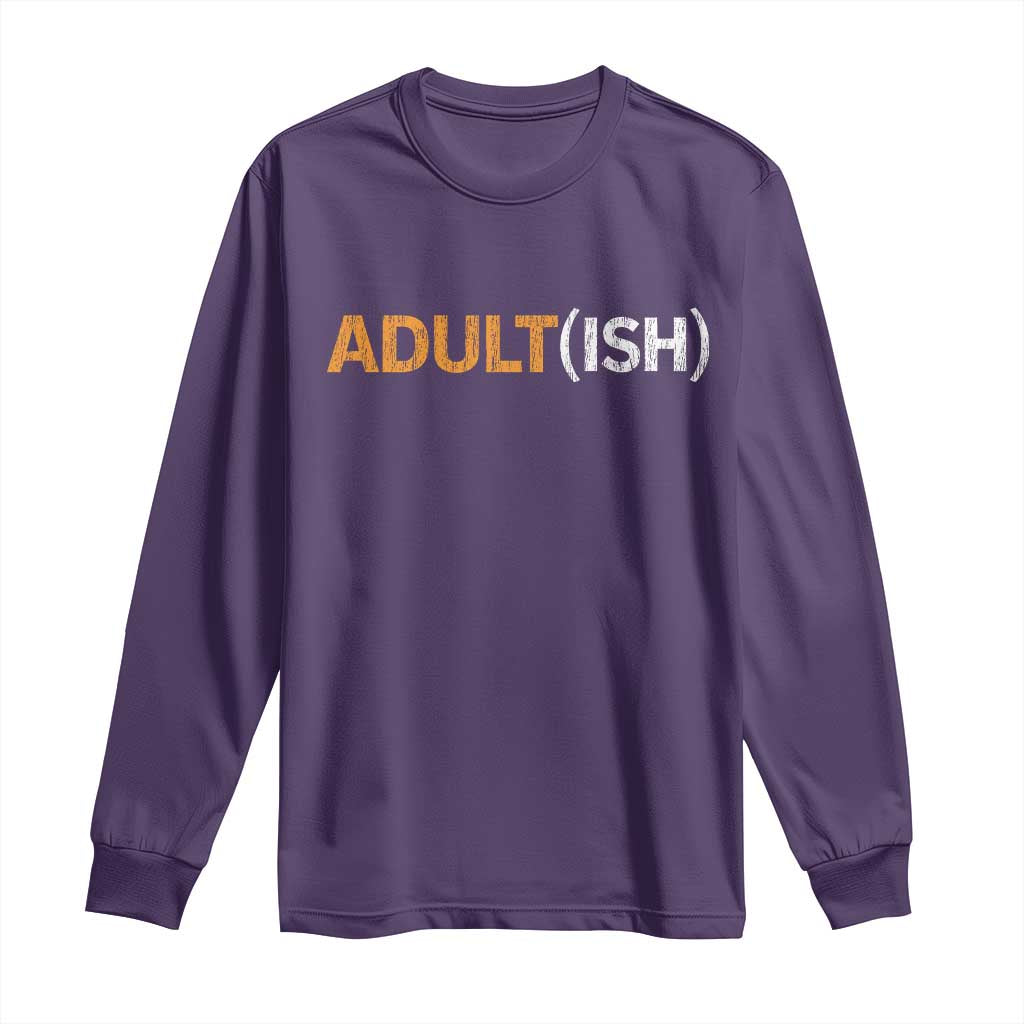 Happy 18th Birthday Long Sleeve Shirt Funny Adultish 18 Year Old Bday Gifts TS10 Purple Print Your Wear