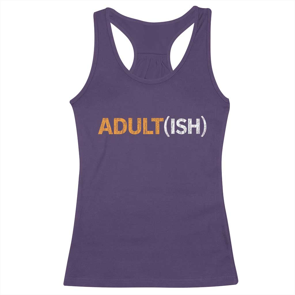 Happy 18th Birthday Racerback Tank Top Funny Adultish 18 Year Old Bday Gifts TS10 Purple Print Your Wear