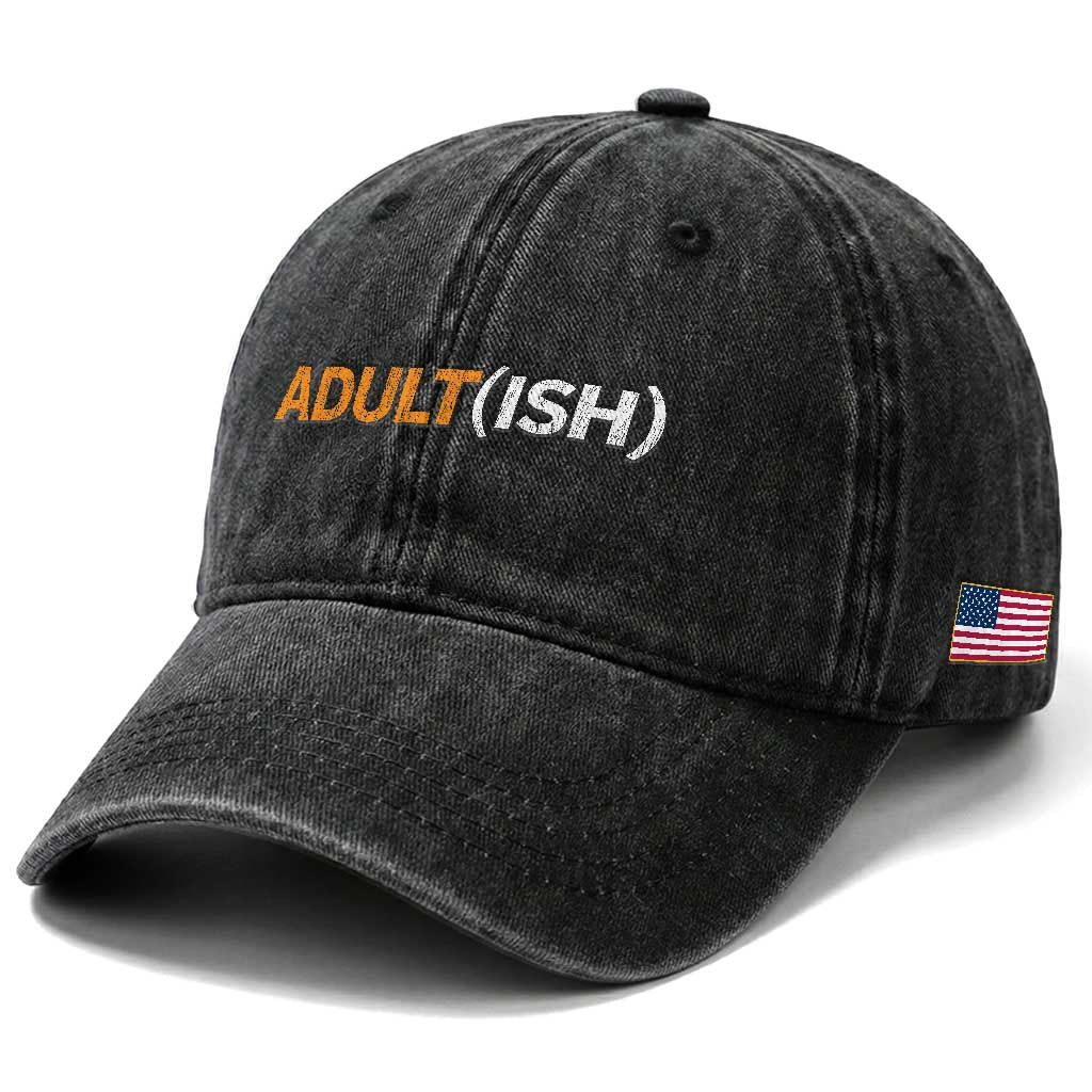 Happy 18th Birthday Washed Cotton Baseball Cap Funny Adultish 18 Year Old Bday Gifts