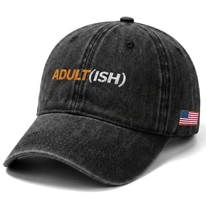Happy 18th Birthday Washed Cotton Baseball Cap Funny Adultish 18 Year Old Bday Gifts