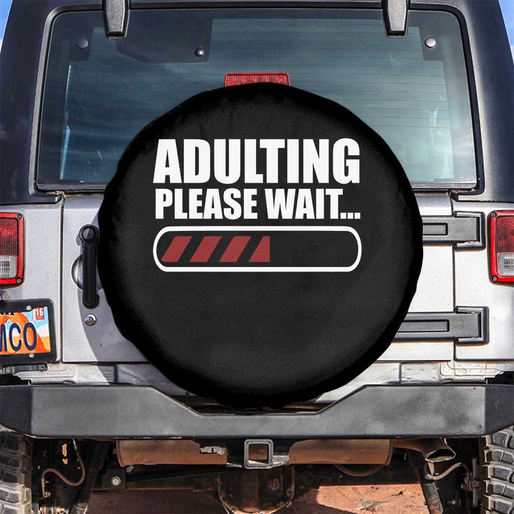 Happy 18th Birthday Spare Tire Cover Adulting Please Wait Loading 18 Year Old Bday Gifts TS10 No hole Black Print Your Wear