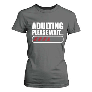 Happy 18th Birthday T Shirt For Women Adulting Please Wait Loading 18 Year Old Bday Gifts TS10 Dark Heather Print Your Wear