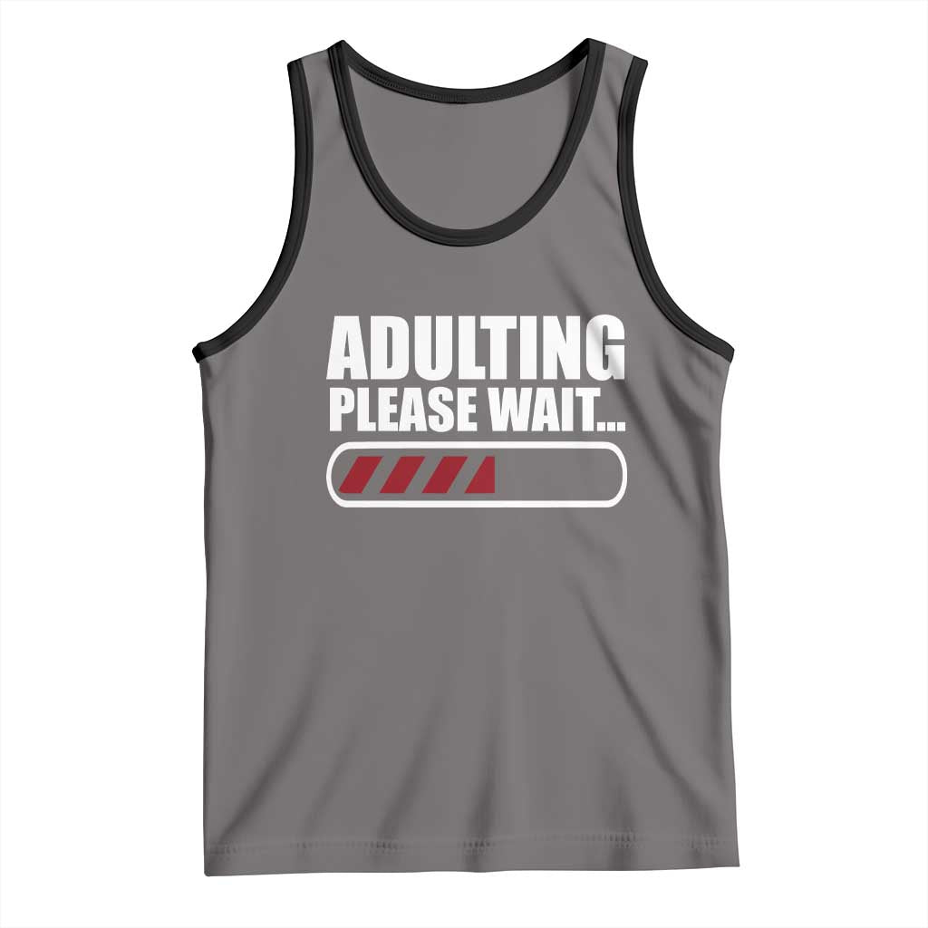 Happy 18th Birthday Tank Top Adulting Please Wait Loading 18 Year Old Bday Gifts TS10 Deep Heather Black Print Your Wear
