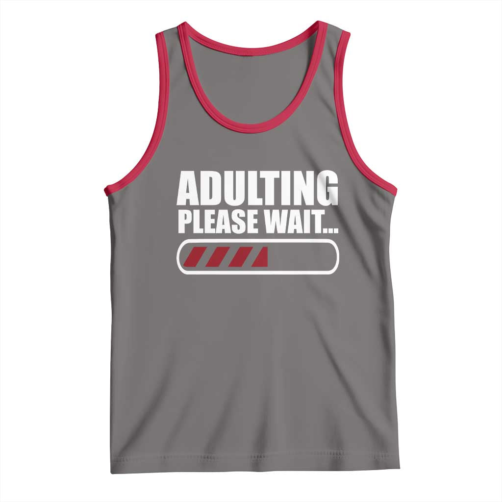 Happy 18th Birthday Tank Top Adulting Please Wait Loading 18 Year Old Bday Gifts TS10 Deep Heather Red Print Your Wear