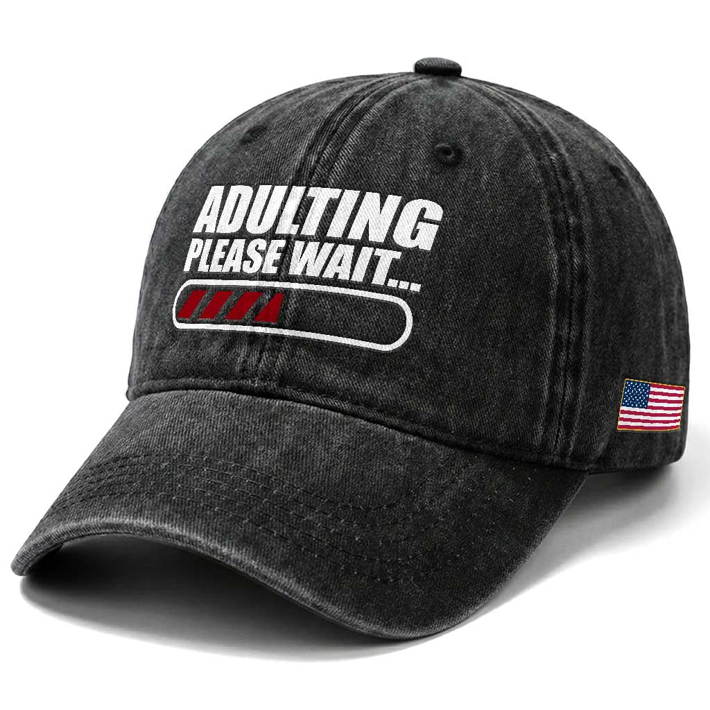 Happy 18th Birthday Washed Cotton Baseball Cap Adulting Please Wait Loading 18 Year Old Bday Gifts