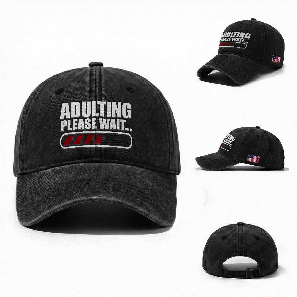 Happy 18th Birthday Washed Cotton Baseball Cap Adulting Please Wait Loading 18 Year Old Bday Gifts