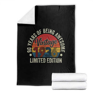 Funny 90th Birthday Throw Blanket Vintage 1936 Limited Edition 90 Year Old Bday Gifts TS10 Black Print Your Wear