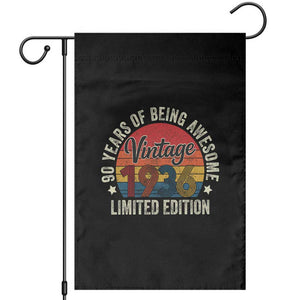 Funny 90th Birthday Garden Flag Vintage 1936 Limited Edition 90 Year Old Bday Gifts TS10 Black Print Your Wear