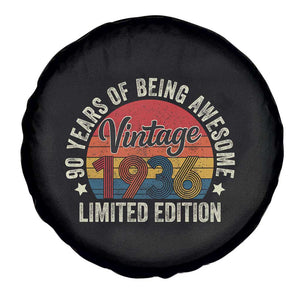 Funny 90th Birthday Spare Tire Cover Vintage 1936 Limited Edition 90 Year Old Bday Gifts TS10 Print Your Wear