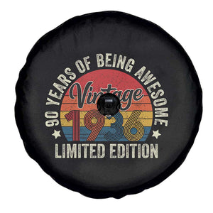 Funny 90th Birthday Spare Tire Cover Vintage 1936 Limited Edition 90 Year Old Bday Gifts TS10 Print Your Wear