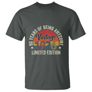 Funny 90th Birthday T Shirt - Vintage 1936 Limited Edition 90 Year Old Bday Gifts TS10 Dark Heather Print Your Wear
