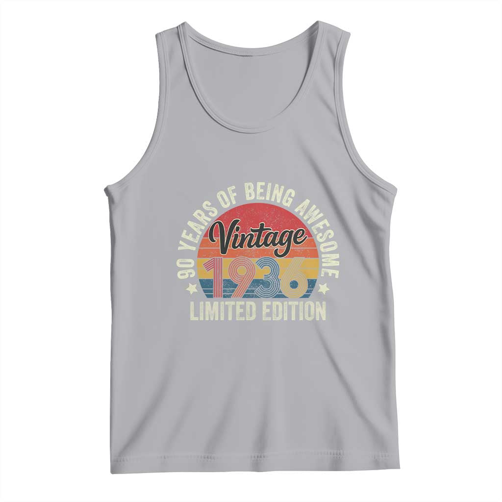 Funny 90th Birthday Tank Top Vintage 1936 Limited Edition 90 Year Old Bday Gifts TS10 Athletic Heather Print Your Wear
