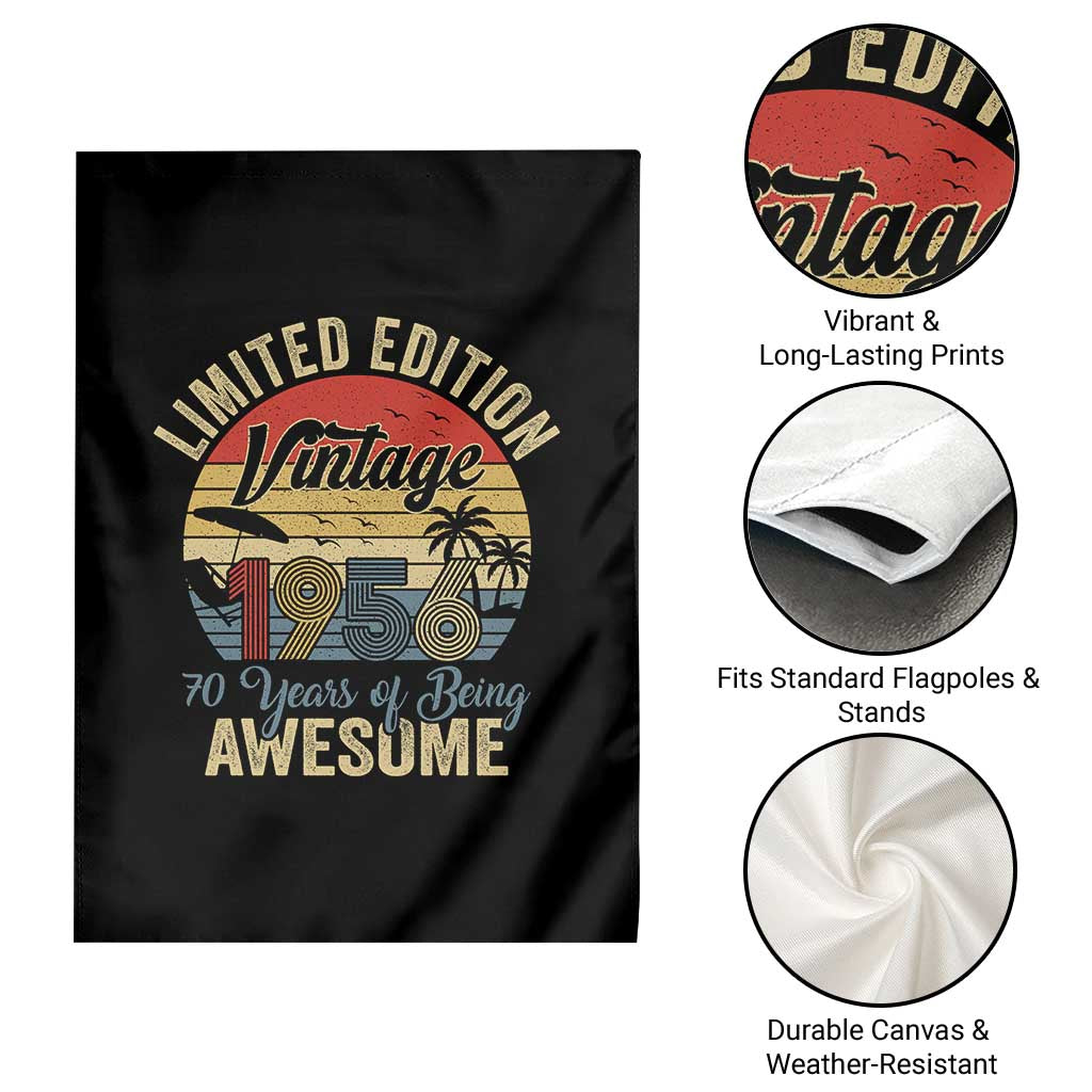 Funny 70th Birthday Garden Flag Vintage 1956 Limited Edition 50 Year Old Bday Gifts TS10 Print Your Wear