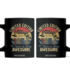 Funny 70th Birthday Coffee Mug Vintage 1956 Limited Edition 50 Year Old Bday Gifts TS10 Black Print Your Wear