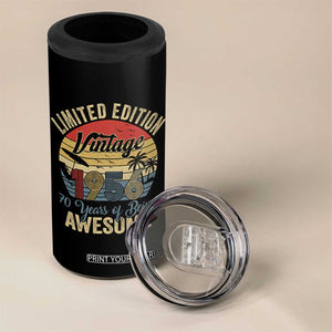 Funny 70th Birthday 4 in 1 Can Cooler Tumbler Vintage 1956 Limited Edition 50 Year Old Bday Gifts TS10 Print Your Wear