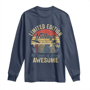 Funny 70th Birthday Long Sleeve Shirt Vintage 1956 Limited Edition 50 Year Old Bday Gifts TS10 Navy Print Your Wear