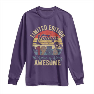 Funny 70th Birthday Long Sleeve Shirt Vintage 1956 Limited Edition 50 Year Old Bday Gifts TS10 Purple Print Your Wear