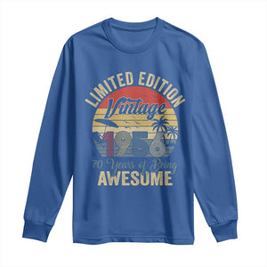 Funny 70th Birthday Long Sleeve Shirt Vintage 1956 Limited Edition 50 Year Old Bday Gifts TS10 Royal Blue Print Your Wear