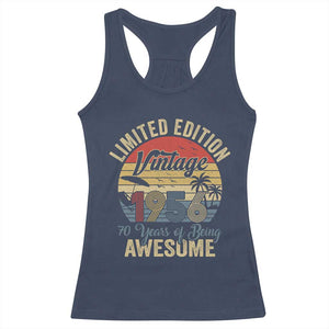 Funny 70th Birthday Racerback Tank Top Vintage 1956 Limited Edition 50 Year Old Bday Gifts TS10 Navy Print Your Wear