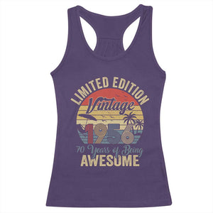 Funny 70th Birthday Racerback Tank Top Vintage 1956 Limited Edition 50 Year Old Bday Gifts TS10 Purple Print Your Wear
