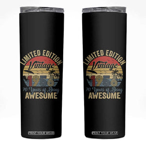 Funny 70th Birthday Skinny Tumbler Vintage 1956 Limited Edition 50 Year Old Bday Gifts TS10 Black Print Your Wear