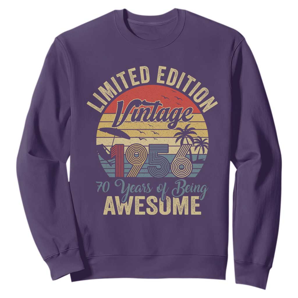 Funny 70th Birthday Sweatshirt Vintage 1956 Limited Edition 50 Year Old Bday Gifts TS10 Purple Print Your Wear