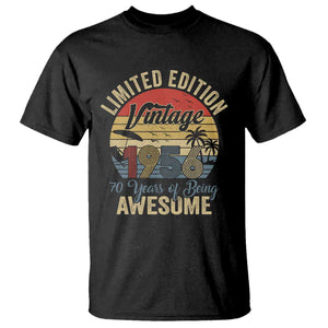 Funny 70th Birthday T Shirt Vintage 1956 Limited Edition 50 Year Old Bday Gifts TS10 Black Print Your Wear