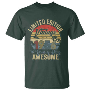 Funny 70th Birthday T Shirt Vintage 1956 Limited Edition 50 Year Old Bday Gifts TS10 Dark Forest Green Print Your Wear