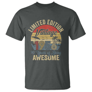 Funny 70th Birthday T Shirt Vintage 1956 Limited Edition 50 Year Old Bday Gifts TS10 Dark Heather Print Your Wear