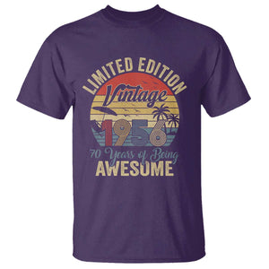 Funny 70th Birthday T Shirt Vintage 1956 Limited Edition 50 Year Old Bday Gifts TS10 Purple Print Your Wear