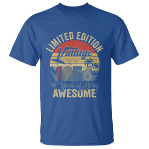 Funny 70th Birthday T Shirt Vintage 1956 Limited Edition 50 Year Old Bday Gifts TS10 Royal Blue Print Your Wear