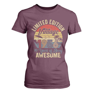 Funny 70th Birthday T Shirt For Women Vintage 1956 Limited Edition 50 Year Old Bday Gifts TS10 Maroon Print Your Wear