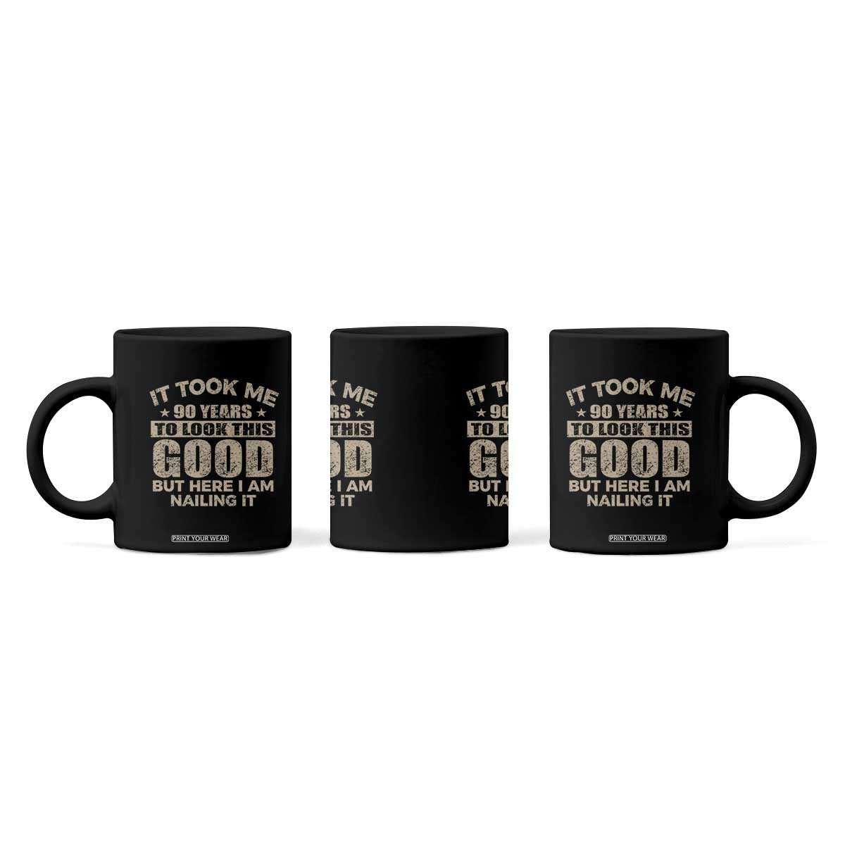Funny 90th Birthday Coffee Mug Retro Grandpa Grandma Bday Gift TS10 Print Your Wear