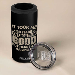 Funny 90th Birthday 4 in 1 Can Cooler Tumbler Retro Grandpa Grandma Bday Gift TS10 Print Your Wear