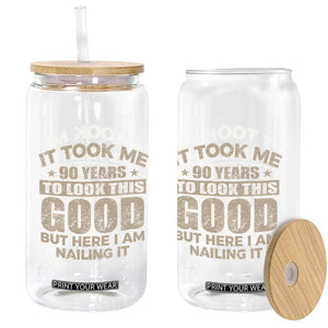 Funny 90th Birthday Glass Can Retro Grandpa Grandma Bday Gift TS10 Print Your Wear