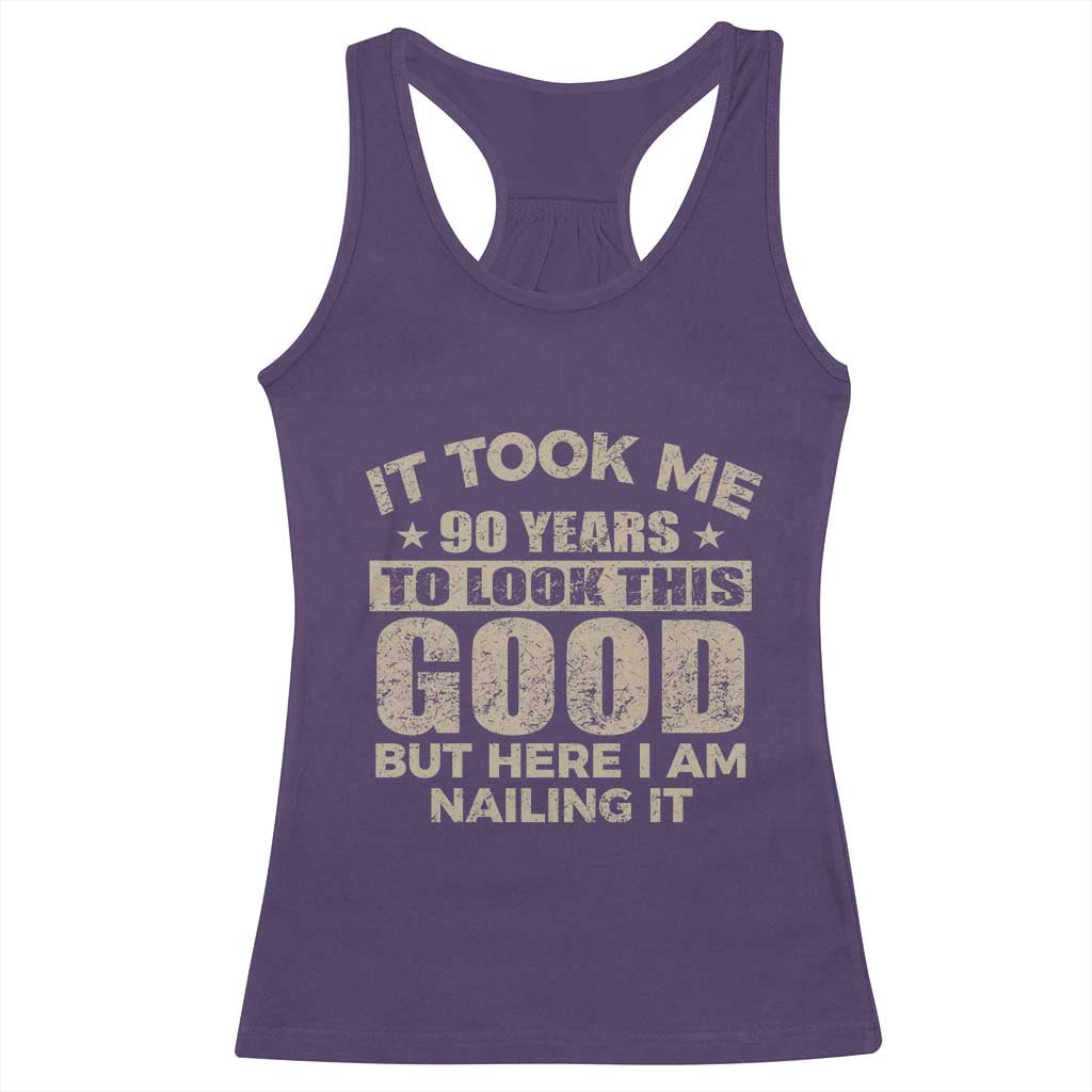 Funny 90th Birthday Racerback Tank Top Retro Grandpa Grandma Bday Gift TS10 Purple Print Your Wear