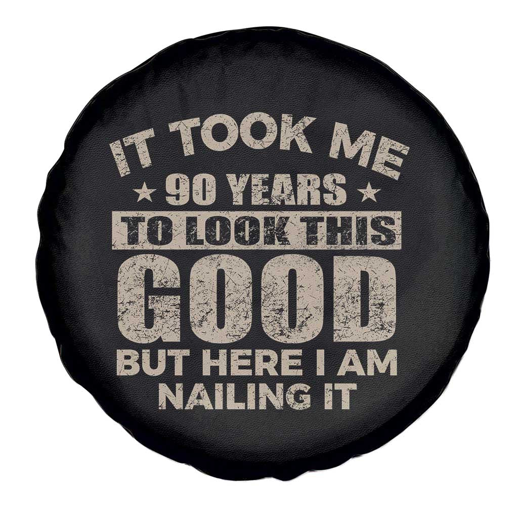 Funny 90th Birthday Spare Tire Cover Retro Grandpa Grandma Bday Gift TS10 Print Your Wear