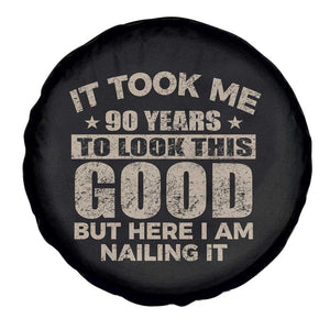 Funny 90th Birthday Spare Tire Cover Retro Grandpa Grandma Bday Gift TS10 Print Your Wear