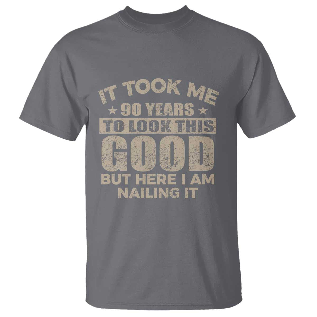 Funny 90th Birthday T Shirt Retro Grandpa Grandma Bday Gift TS10 Charcoal Print Your Wear