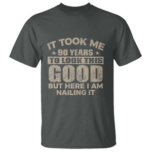Funny 90th Birthday T Shirt Retro Grandpa Grandma Bday Gift TS10 Dark Heather Print Your Wear