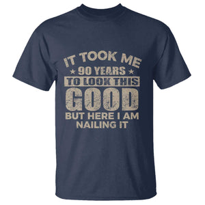 Funny 90th Birthday T Shirt Retro Grandpa Grandma Bday Gift TS10 Navy Print Your Wear