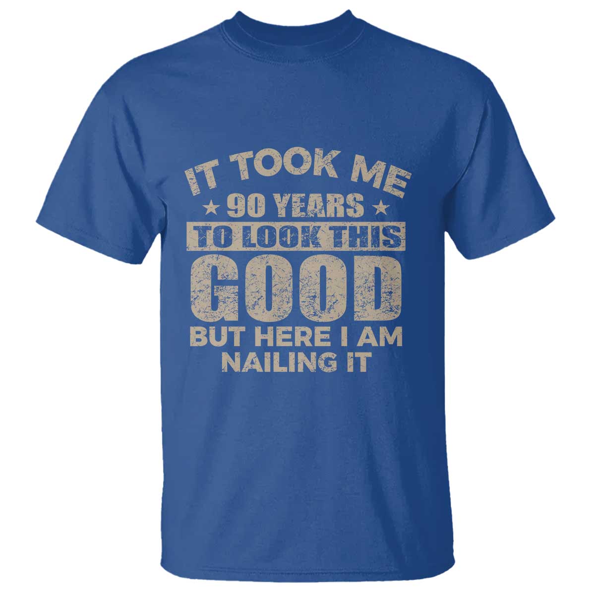 Funny 90th Birthday T Shirt Retro Grandpa Grandma Bday Gift TS10 Royal Blue Print Your Wear