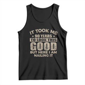 Funny 90th Birthday Tank Top Retro Grandpa Grandma Bday Gift TS10 Black Print Your Wear