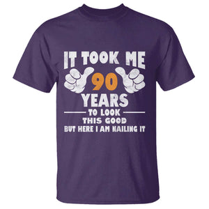 Funny 90th Birthday T Shirt It Took Me 90 Years To Look This Good TS10 Purple Print Your Wear