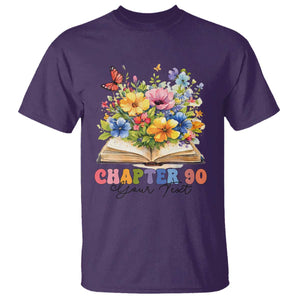 Personalized 90th Birthday Gift For Women T Shirt Custom Name Chapter 90 Flowers Book TS10 Purple Print Your Wear